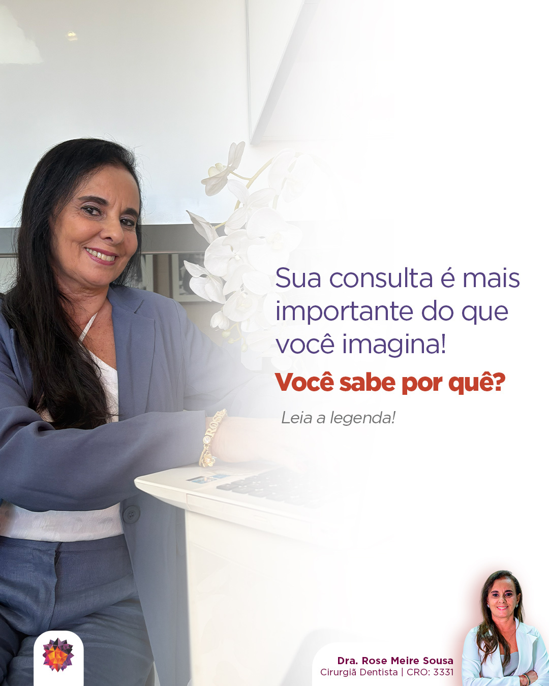 Sua consulta odontológica vai muito além de olhar dentes de forma isolada!É nesse momento que avaliamos hábitos, função, sinais muitas vezes silenciosos e tudo o que pode estar influenciando a sua saúde bucal.Um diagnóstico bem feito permite um planejamento mais preciso, individualizado e consciente. Por isso, mais do que tratar, a consulta é o primeiro passo para entender e cuidar de forma completa.Agende sua consulta! ✨Dra. Rose Meire Sousa
Cirurgiã Dentista | CRO: 3331#odontologia #medicinaintegrativa #cirurgiãdentista #dentista #dentes #saúdebucal #saúde #ozonioterapia #inteligênciaemocional #saúdemental #mastigação