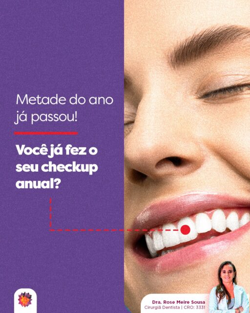 O ano já chegou na metade e muitas vezes esquecemos de dar atenção ao que é essencial: a saúde bucal. 🦷
O checkup anual é a oportunidade ideal pra você avaliar dentes, gengiva, função da mandíbula e hábitos que podem impactar seu bem-estar sem que você perceba.Agendar sua consulta é um cuidado simples que evita problemas maiores e mantém seu sorriso saudável durante todo o ano. Não se deixe para depois. Marque sua avaliação e cuide de você com atenção e carinho. ❤️Dra. Rose Meire Sousa
Cirurgiã Dentista | CRO: 3331#odontologia #medicinaintegrativa #cirurgiãdentista #dentista #dentes #saúdebucal #saúde #ozonioterapia #inteligênciaemocional #saúdemental #mastigação